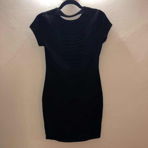 Black Dress Distressed Back - Picture 2 of 3